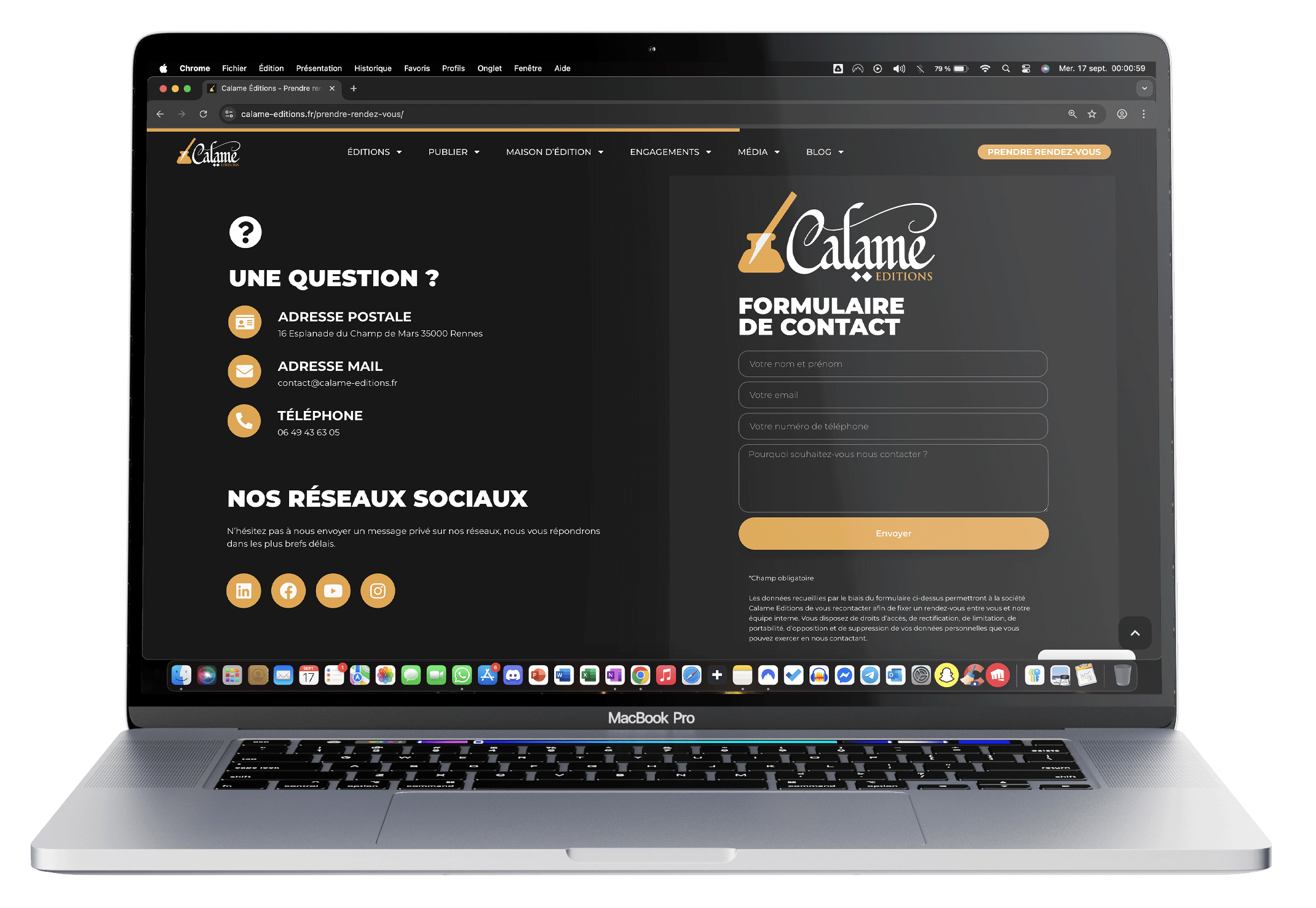 Mockup Site Calame Editions by Albanda