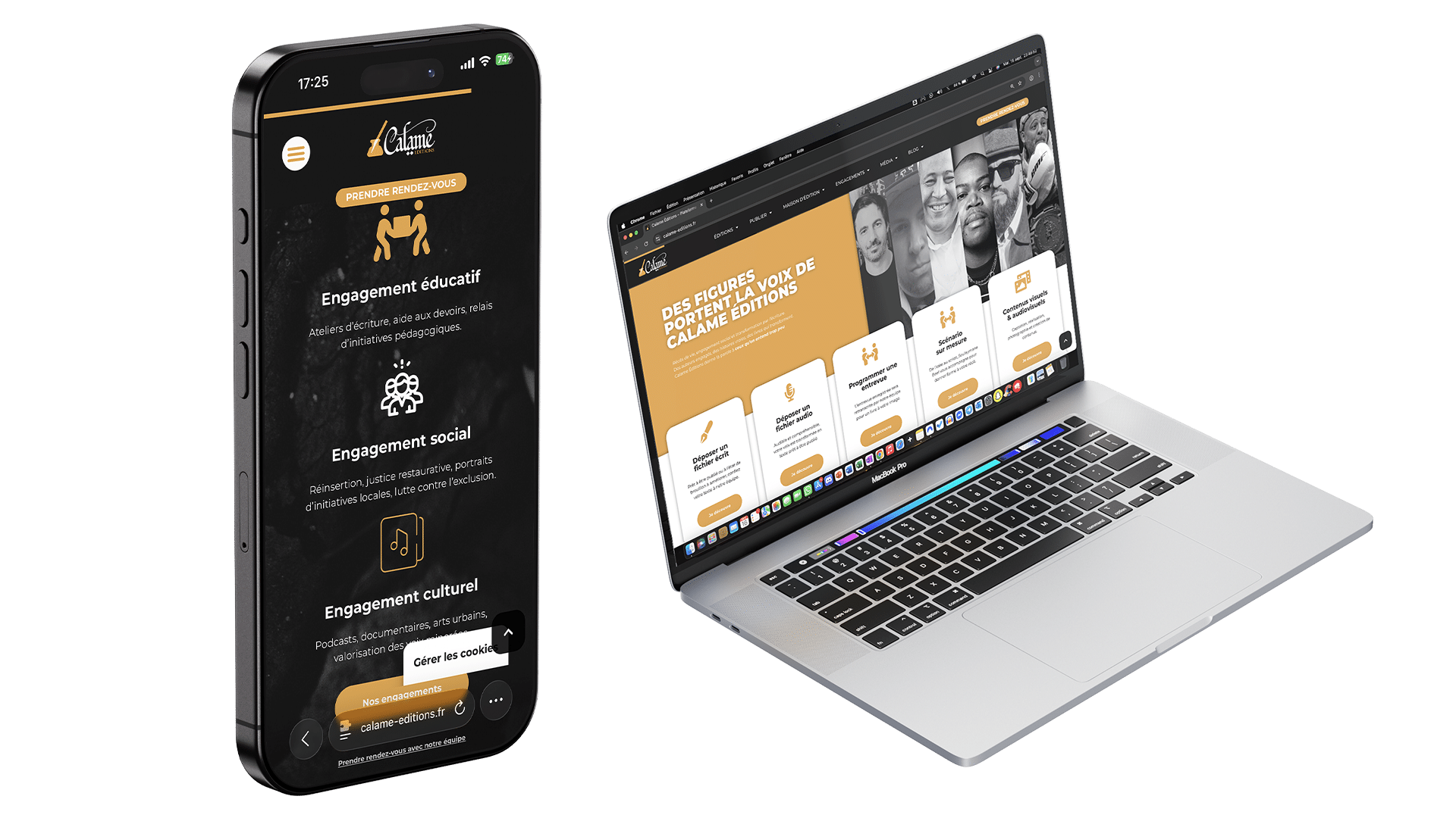 Mockup Macbook iPhone Calame Editions by Albanda